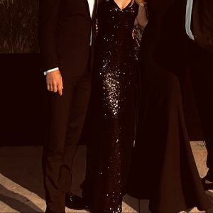 Black backless dress